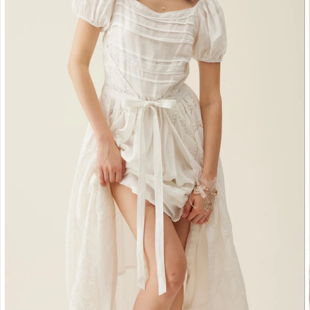 Amelia 17 wrapped Linen dress